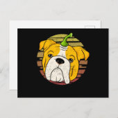 English Bulldog Pumpkin Halloween Erntedank Postkarte (Vorne/Hinten)