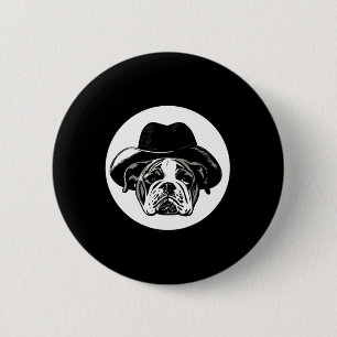 English Bulldog Puppy Cowboy Fun Dog Niedlich Button