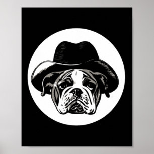 English Bulldog Puppy Cowboy Fun Dog Niedlich Poster