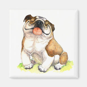 English Bulldog Puppy Dog Cartoon Magnet