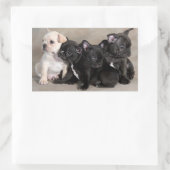 English Bulldog Puppy Dog Grußkleber Rechteckiger Aufkleber (Tasche)