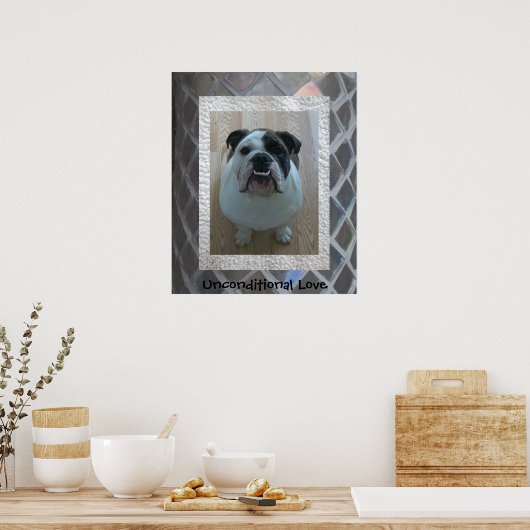 English Bulldog Puppy Poster "Unbedingte Liebe" (Küche)