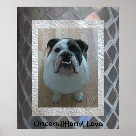 English Bulldog Puppy Poster "Unbedingte Liebe" (Vorne)