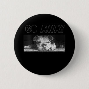 English Bulldog Puppy Social Distance geht weg Button