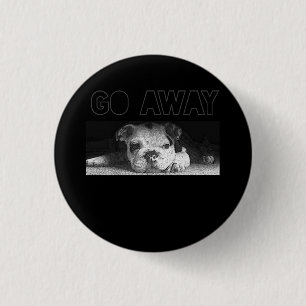 English Bulldog Puppy Social Distance geht weg Button
