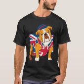 English Bulldog Queen Ii Mens Elizabeth British Fl T-Shirt (Vorderseite)