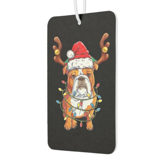 English Bulldog Reindeer Funny Christmas Essential Autolufterfrischer (Links)