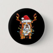 English Bulldog Reindeer Funny Christmas Essential Button (Vorderseite)