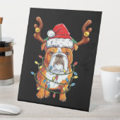 English Bulldog Reindeer Funny Christmas Essential Sockelschild (In Situ)