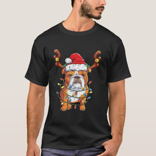 English Bulldog Reindeer Funny Christmas Essential T-Shirt (Vorderseite)