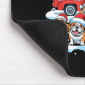 English Bulldog Riding Red Truck Ugly Sweater Chri Mousepad (Ecke)