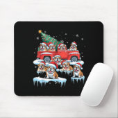 English Bulldog Riding Red Truck Ugly Sweater Chri Mousepad (Mit Mouse)