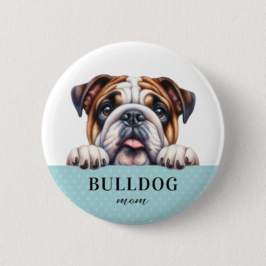 English Bulldog Round Button Button (Vorderseite)