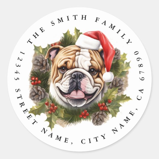 English Bulldog Round Stickers (Vorderseite)