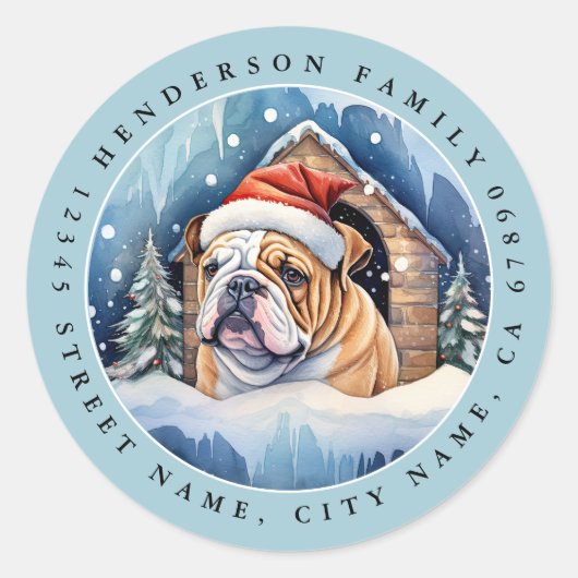 English Bulldog Round Stickers (Vorderseite)