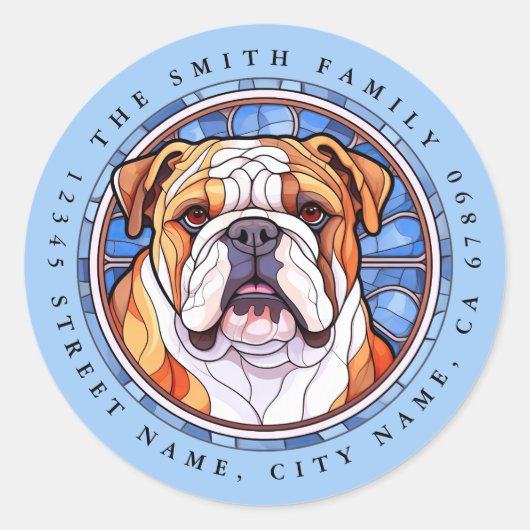 English Bulldog Round Stickers (Vorderseite)