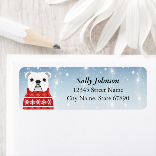 English Bulldog Rücksendeadressen-Aufkleber (Insitu)