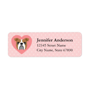 English Bulldog Rücksendeadressen-Aufkleber