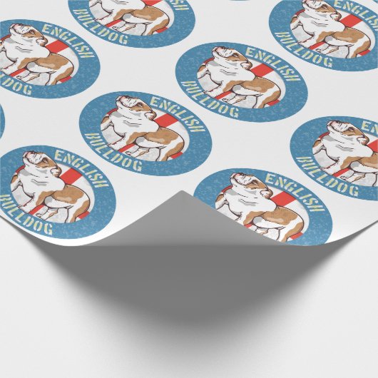 English Bulldog Saint George's Cross Geschenkpapier (Ecke)