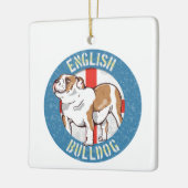 English Bulldog Saint George's Cross Keramikornament (Links)