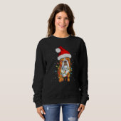 English Bulldog Santa Christmas Tree Lights Xmas   Sweatshirt (Vorne ganz)