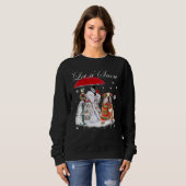 English Bulldog Santa Dog Christmas Snowman Xmas P Sweatshirt (Vorne ganz)