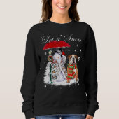 English Bulldog Santa Dog Christmas Snowman Xmas P Sweatshirt (Vorderseite)