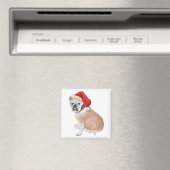 English Bulldog Santa Magnet (In Situ (Geschirrspüler))