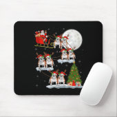 English Bulldog Santa Sleigh Flying Funny Magical Mousepad (Mit Mouse)