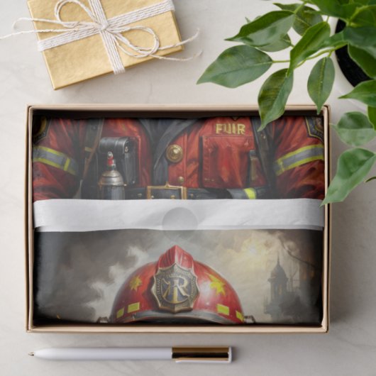 English Bulldog-Schauspiel als Firefighter - Seidenpapier (Geschenk)