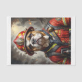 English Bulldog-Schauspiel als Firefighter - Seidenpapier (Vorderseite)