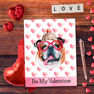 English Bulldog sei mein Valentins Hund Valentinst Feiertagspostkarte