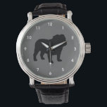 English Bulldog Silhouette Armbanduhr<br><div class="desc"></div>