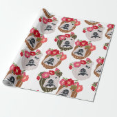 English Bulldog Silhouette Cartoon Geschenkpapier (Ungerollt)