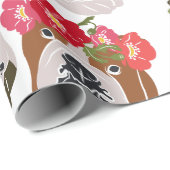 English Bulldog Silhouette Cartoon Geschenkpapier (Rolleneckpunkt)