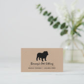 English Bulldog | Silhouette der Hunde Visitenkarte (Stehend Vorderseite)