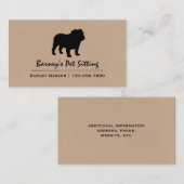 English Bulldog | Silhouette der Hunde Visitenkarte (Vorne/Hinten)