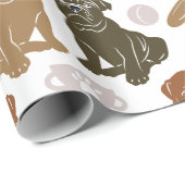 English Bulldog Silhouette Geschenkpapier (Rolleneckpunkt)