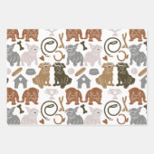 English Bulldog Silhouette in drei Farben Geschenkpapier Set (Vorderseite 2)