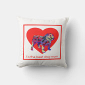 English Bulldog Silhouette Red Heart Mother Day Kissen (Vorderseite)