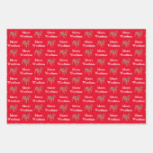 English Bulldog Silhouette Red Meroofmas Geschenkpapier Set (Vorderseite)