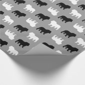 English Bulldog Silhouetten Muster Jedem Anlass Geschenkpapier (Ecke)