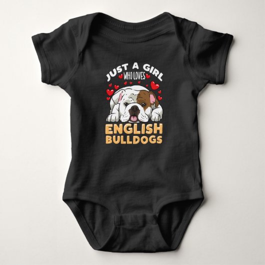 ENGLISH BULLDOG Sprichwort lustiges Geschenk Baby Strampler (Vorderseite)