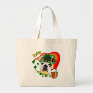 English Bulldog St Patricks Day Jumbo Stoffbeutel