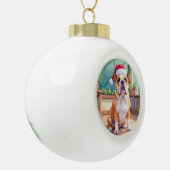 English Bulldog Teacher Classroom Santa Hat Keramik Kugel-Ornament (Links)