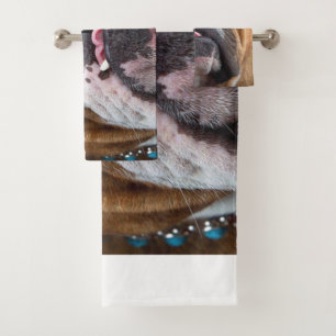 English Bulldog Throw Kissen Badhandtuch Set