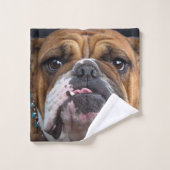 English Bulldog Throw Kissen Badhandtuch Set (Waschlappen)