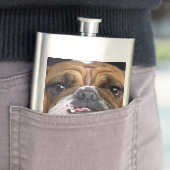 English Bulldog Throw Kissen Flachmann (Beispiel)