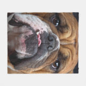 English Bulldog Throw Kissen Fleecedecke (Vorderseite (Horizontal))