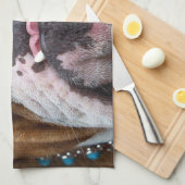 English Bulldog Throw Kissen Geschirrtuch (Viertel Falte)